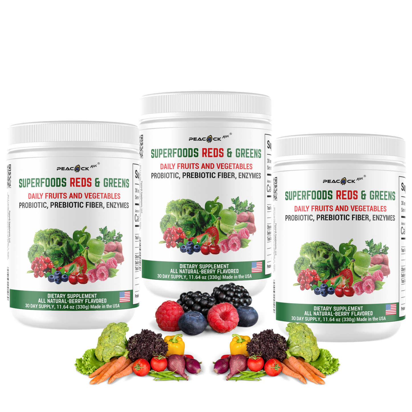 Organic Superfoods Reds and Greens (Daily Fruits and Vegetables)